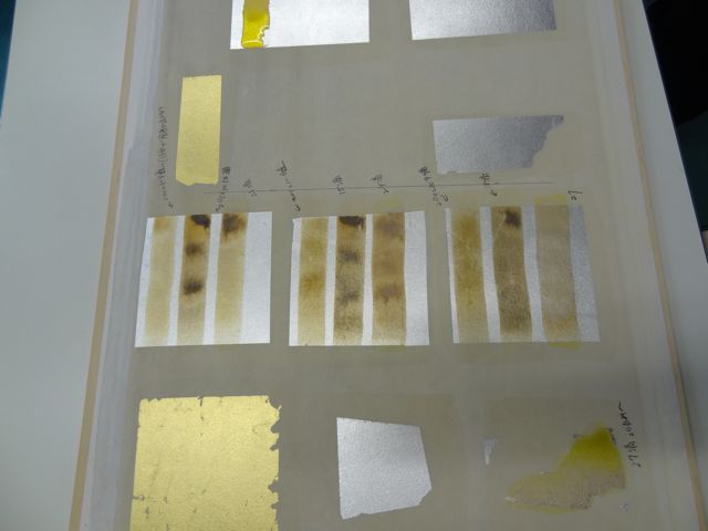 硫黄溶液の濃度と反応時間の違い箔の厚みの違いなど実験